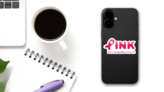 Breast Cancer Pink Ribbon Sticker on a Phone (New) example