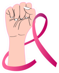 Breast Cancer Poster With An Awareness Ribbon Sticker