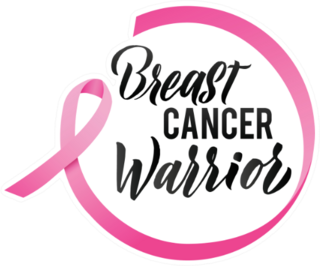Breast Cancer Warrior Pink Ribbon Illustration Sticker