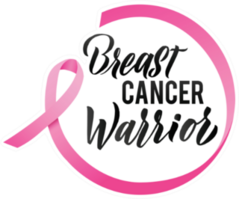 Breast Cancer Warrior Pink Ribbon Illustration Sticker
