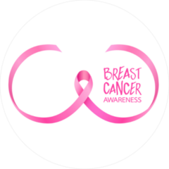 Breast Shape Pink Ribbon Cancer Sticker