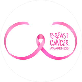 Breast Shape Pink Ribbon Cancer Sticker