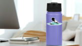 Breast Stroke Female Swimmer Sticker on a Water Bottle (New) example