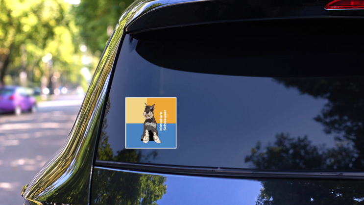 Breed Schnauzer Sticker on a Rear Car Window (New) example