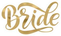 Bride Gold Calligraphy Sticker