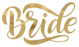 Bride Gold Calligraphy Sticker