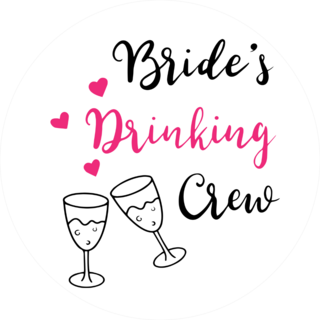 Brides Drinking Crew Circle Sticker