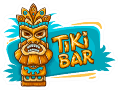 Bright Blue Tiki Bar Sticker