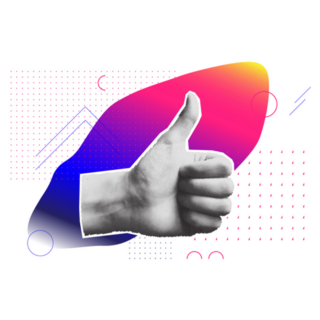 Bright Bold Geometric Thumbs Up Sticker