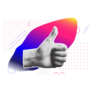 Bright Bold Geometric Thumbs Up Sticker