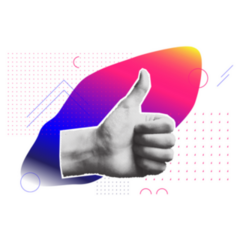 Bright Bold Geometric Thumbs Up Sticker