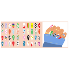 Bright Colorful Nail Art Manicure Sticker