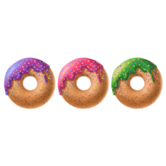 Bright Delicious Colorfully Frosted Sweet Donuts Sticker