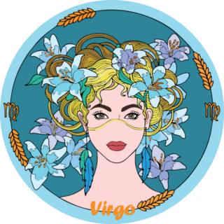 Bright Floral Virgo Art Illustration Sticker