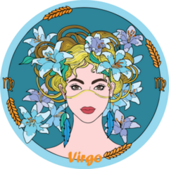 Bright Floral Virgo Art Illustration Sticker