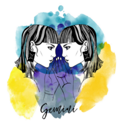 Bright Gemini Watercolor Zodiac Sticker
