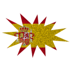 Bright Glitter Blast In Colors Of Spain National Flag Sticker