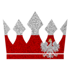 Bright Glitter Crown In Colors Of National Flag Poland Sticker