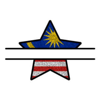 Bright Glitter Star National Flag Of Malaysia Sticker
