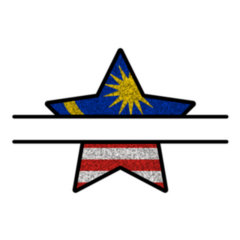 Bright Glitter Star National Flag Of Malaysia Sticker