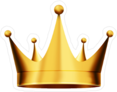 Bright Gold Crown Sticker