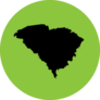 Bright Green Map Of South Carolina Sticker