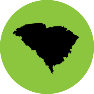 Bright Green Map Of South Carolina Sticker