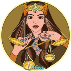 Bright Illustration Of Libra Zodiac Symbol Sticker