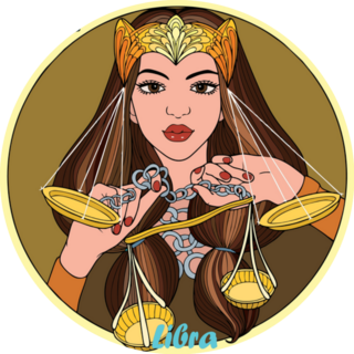 Bright Illustration Of Libra Zodiac Symbol Sticker