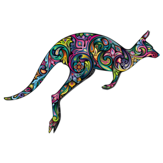 Bright Kangaroo Love Australia Sticker