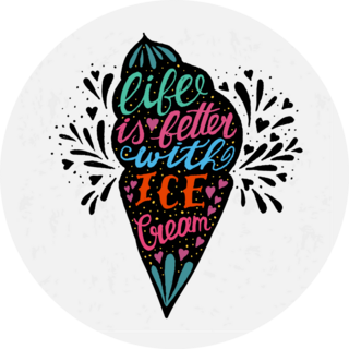 Bright Life Is Better With Ice Cream Sticker