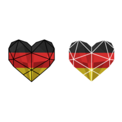 Bright Modern Hearst In Colors Of German Flag Sticker