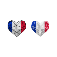 Bright Modern Heart In Colors Of France National Flag Sticker