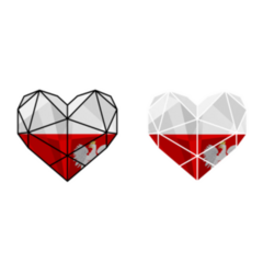 Bright Modern Hearts In Colors Of National Flag Poland Sticker