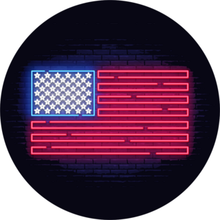 Bright Neon American Flag Sticker