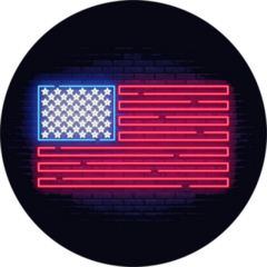 Bright Neon American Flag Sticker