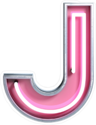 Bright Neon Font Letter J Sticker