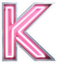 Bright Neon Font Letter K Sticker