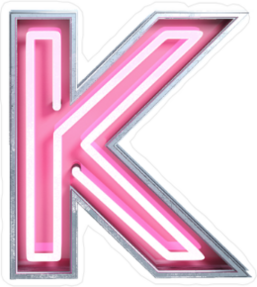 Bright Neon Font Letter K Sticker