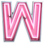 Bright Neon Font Letter W Sticker