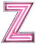 Bright Neon Font Letter Z Sticker