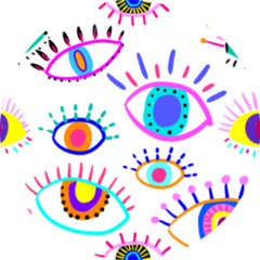 Bright Neon Pattern Colorful Eyes Sticker