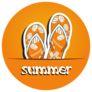 Bright Orange Flip Flops Sticker