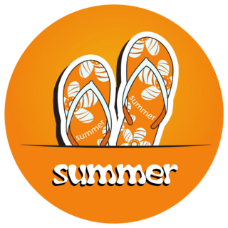 Bright Orange Flip Flops Sticker