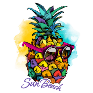 Bright Pineapple Poster Summer Sun Beach Sticker 