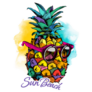 Bright Pineapple Poster Summer Sun Beach Sticker 