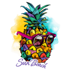 Bright Pineapple Poster Summer Sun Beach Sticker 