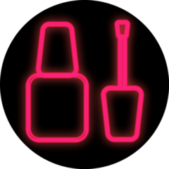 Bright Pink Neon Nail Polish On Black Sticker
