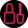 Bright Pink Neon Nail Polish On Black Sticker