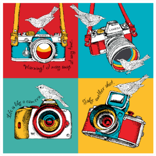 Bright Poster In The Style Of Pop Art Photography Sticker
